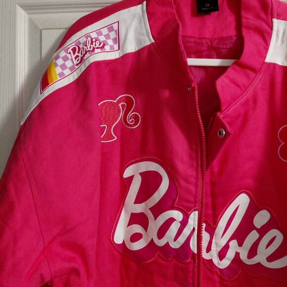 Barbie Pink and White Sz 2XL, Lined Denim Heavy Jacket, NWOT - Picture 2 of 8